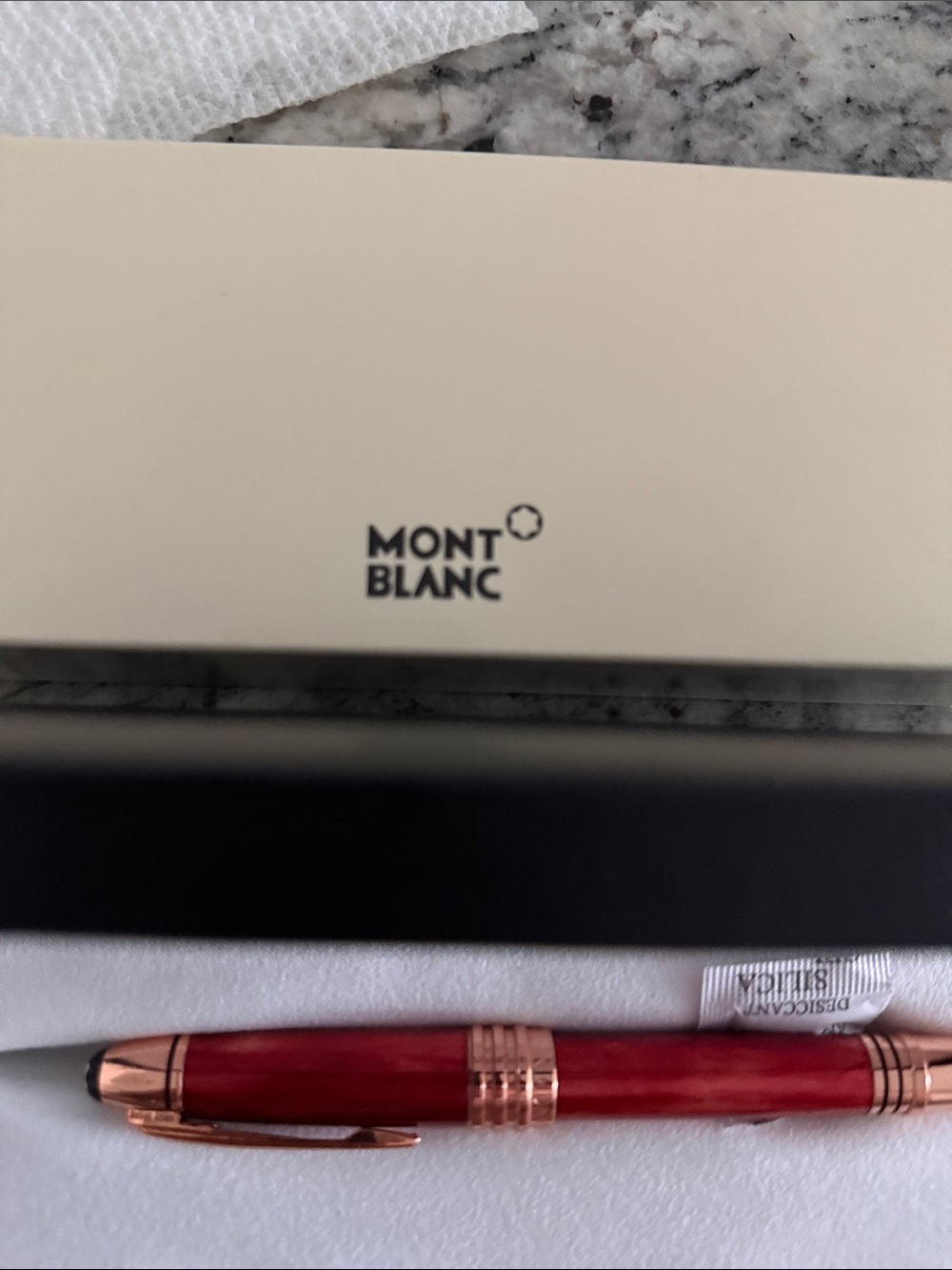 Montblanc Red Pen with Rose Gold Accents - Picture 2 of 2